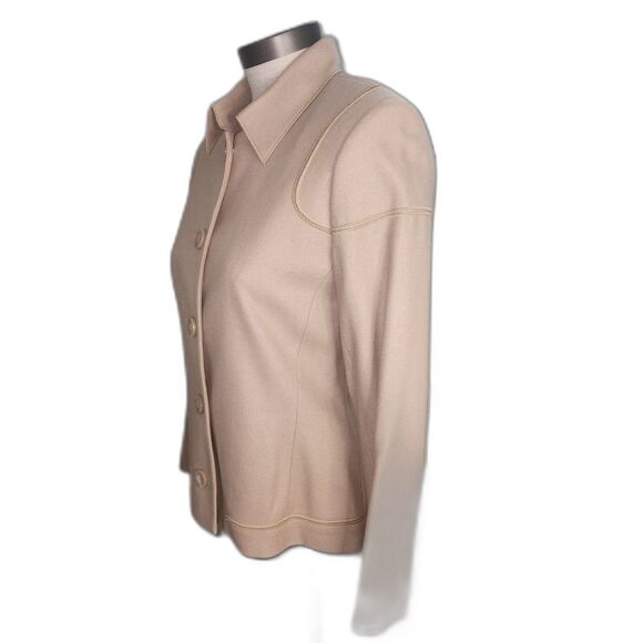 Vintage Harve Benard Beige Wool Blend Button Up Blazer Size 6 - Picture 9 of 9